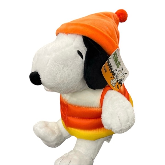 Ruz Peanuts Candy Corn Snoopy Puffer Vest Hat Fall Halloween Plushed Stuff Toy - Picture 8 of 9